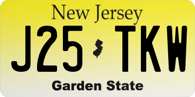 NJ license plate J25TKW