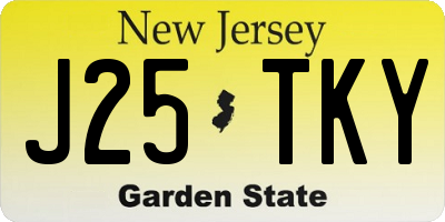 NJ license plate J25TKY