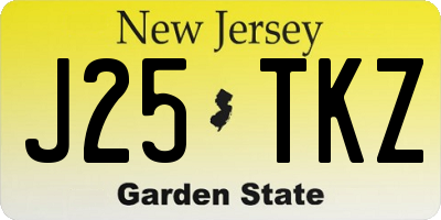 NJ license plate J25TKZ