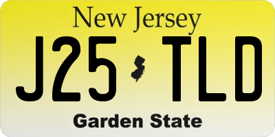 NJ license plate J25TLD