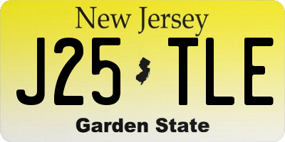 NJ license plate J25TLE