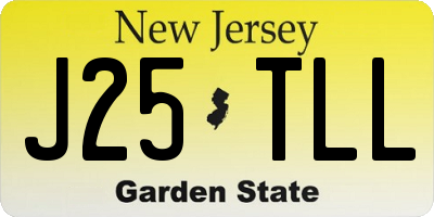 NJ license plate J25TLL