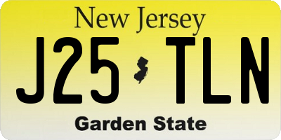 NJ license plate J25TLN