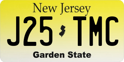 NJ license plate J25TMC