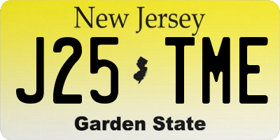 NJ license plate J25TME