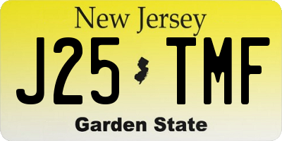 NJ license plate J25TMF
