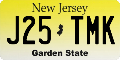 NJ license plate J25TMK