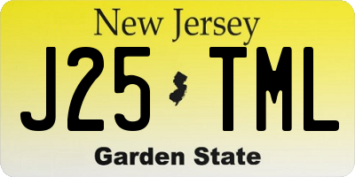 NJ license plate J25TML