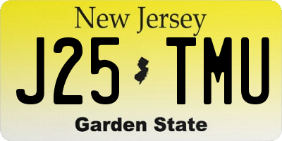 NJ license plate J25TMU