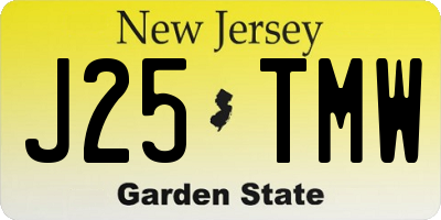 NJ license plate J25TMW