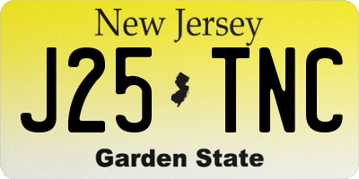 NJ license plate J25TNC