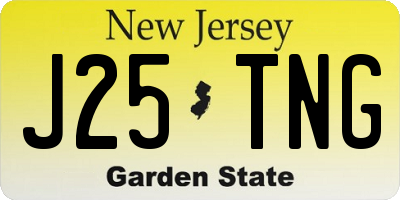 NJ license plate J25TNG
