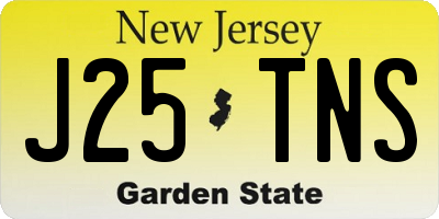 NJ license plate J25TNS