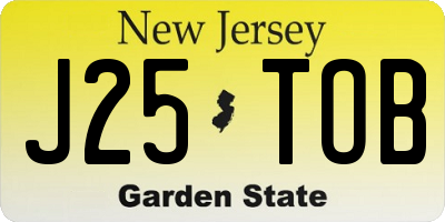 NJ license plate J25TOB