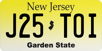 NJ license plate J25TOI