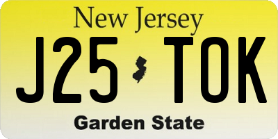 NJ license plate J25TOK
