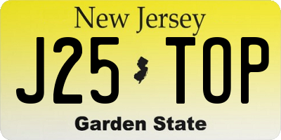 NJ license plate J25TOP