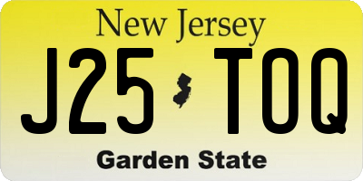 NJ license plate J25TOQ