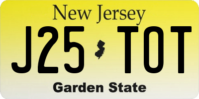 NJ license plate J25TOT