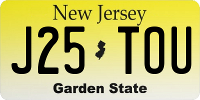 NJ license plate J25TOU