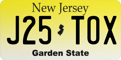 NJ license plate J25TOX
