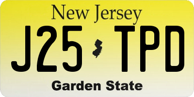 NJ license plate J25TPD