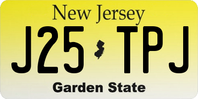 NJ license plate J25TPJ