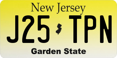 NJ license plate J25TPN
