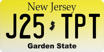NJ license plate J25TPT