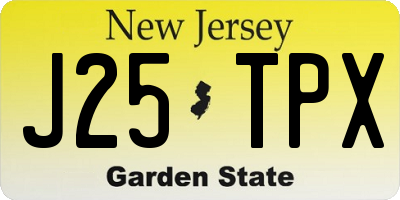 NJ license plate J25TPX