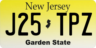NJ license plate J25TPZ
