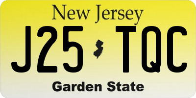 NJ license plate J25TQC
