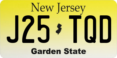 NJ license plate J25TQD