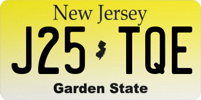 NJ license plate J25TQE