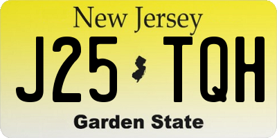 NJ license plate J25TQH
