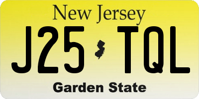 NJ license plate J25TQL
