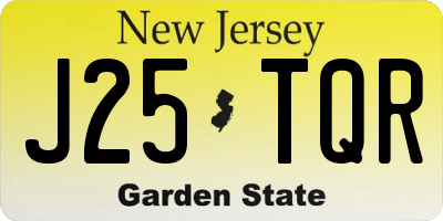 NJ license plate J25TQR