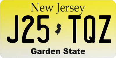 NJ license plate J25TQZ