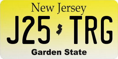 NJ license plate J25TRG
