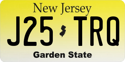 NJ license plate J25TRQ