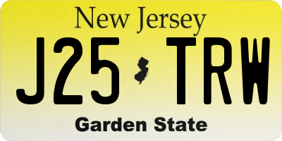 NJ license plate J25TRW