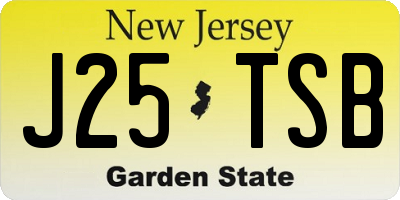 NJ license plate J25TSB