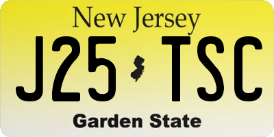 NJ license plate J25TSC