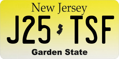 NJ license plate J25TSF