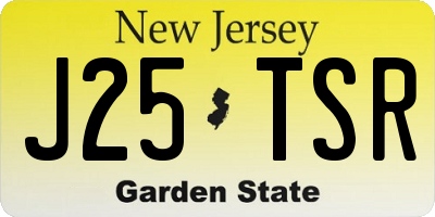 NJ license plate J25TSR