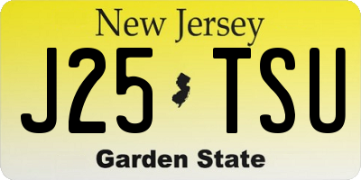 NJ license plate J25TSU