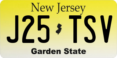 NJ license plate J25TSV