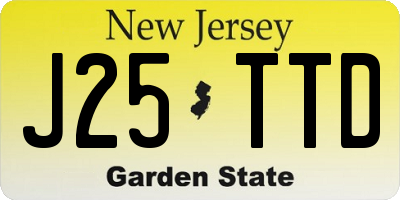 NJ license plate J25TTD