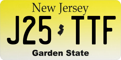 NJ license plate J25TTF