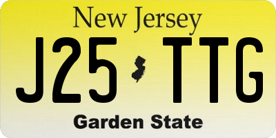 NJ license plate J25TTG